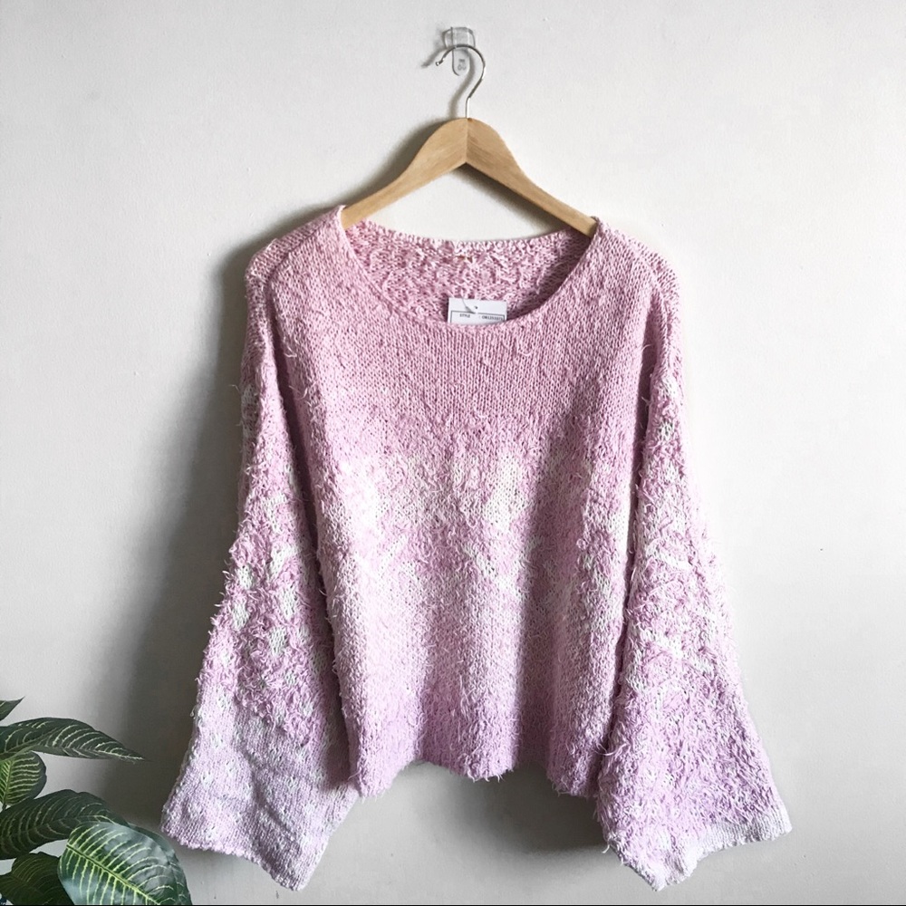 Free People Loose Knit Eyelash Dolman Crop Sweater
